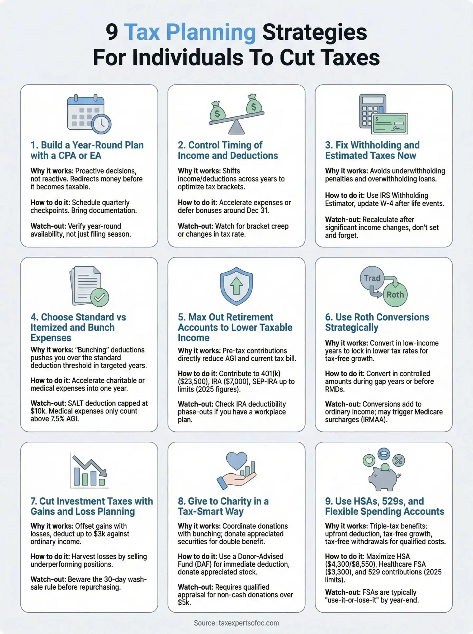 tax planning strategies for individuals infographic