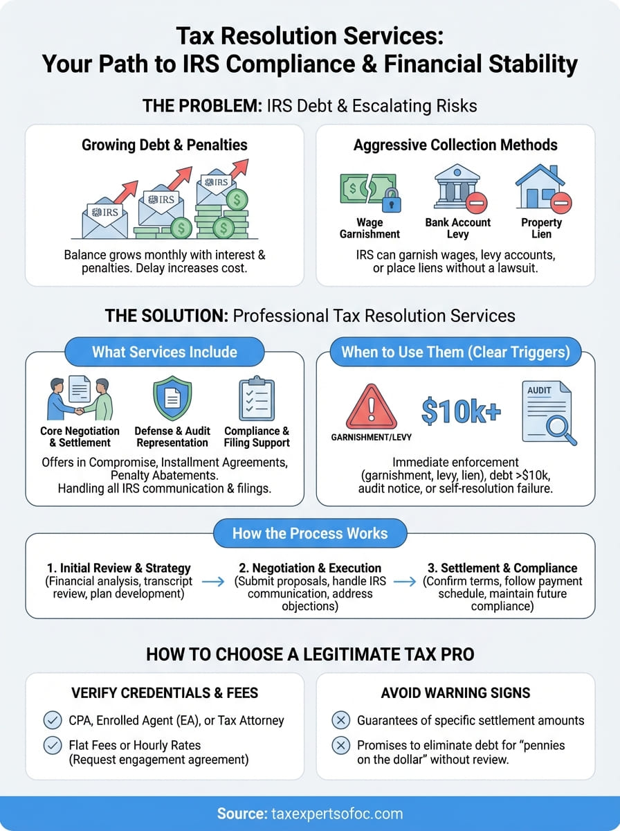 tax resolution services infographic