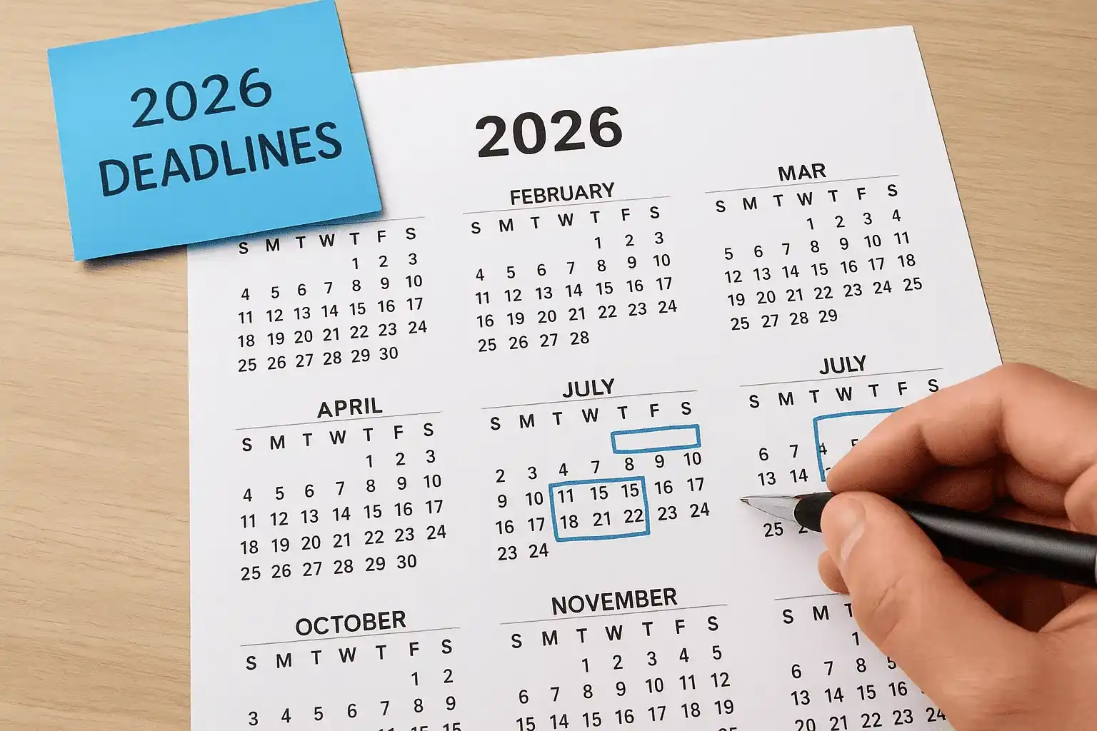 The four 2026 deadlines