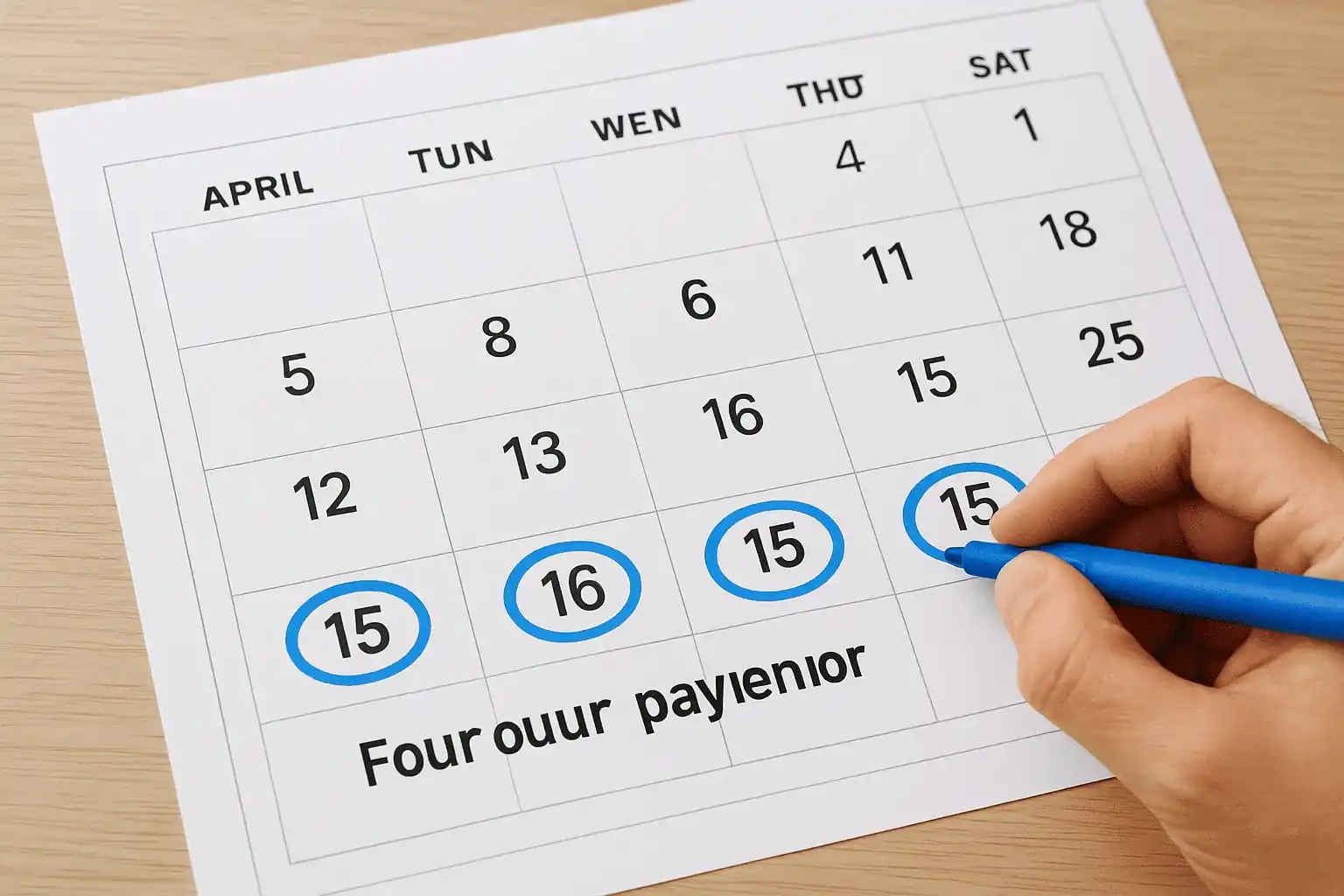The four payment deadlines