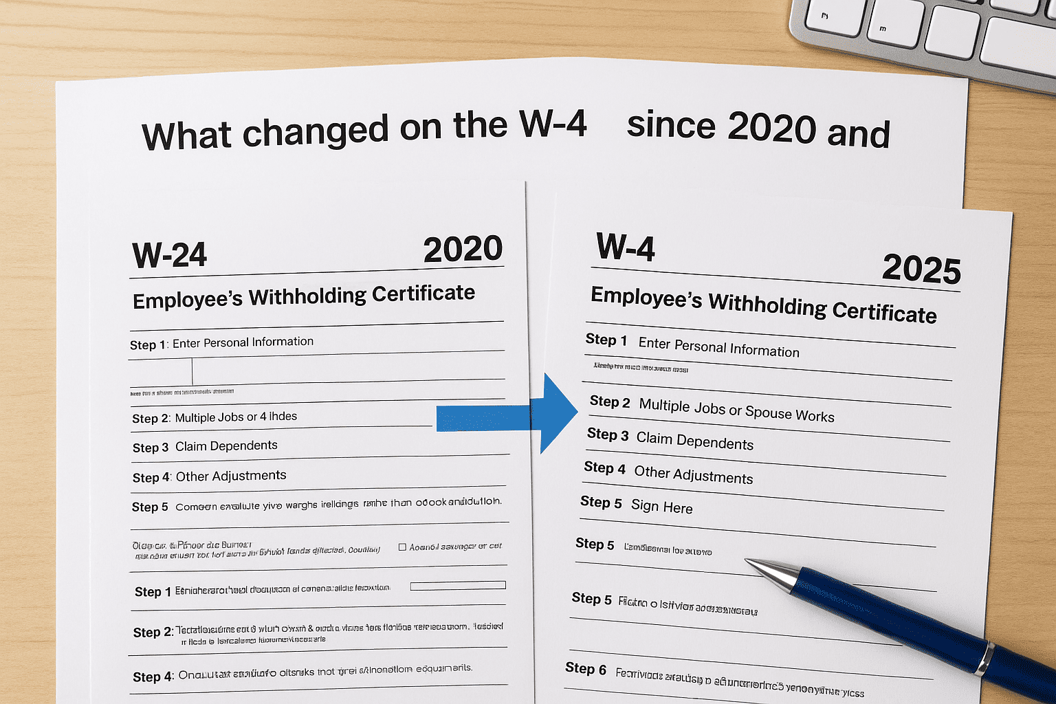 What changed on the W-4 since 2020 and in 2025