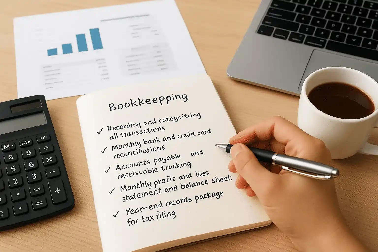 What standard bookkeeping covers