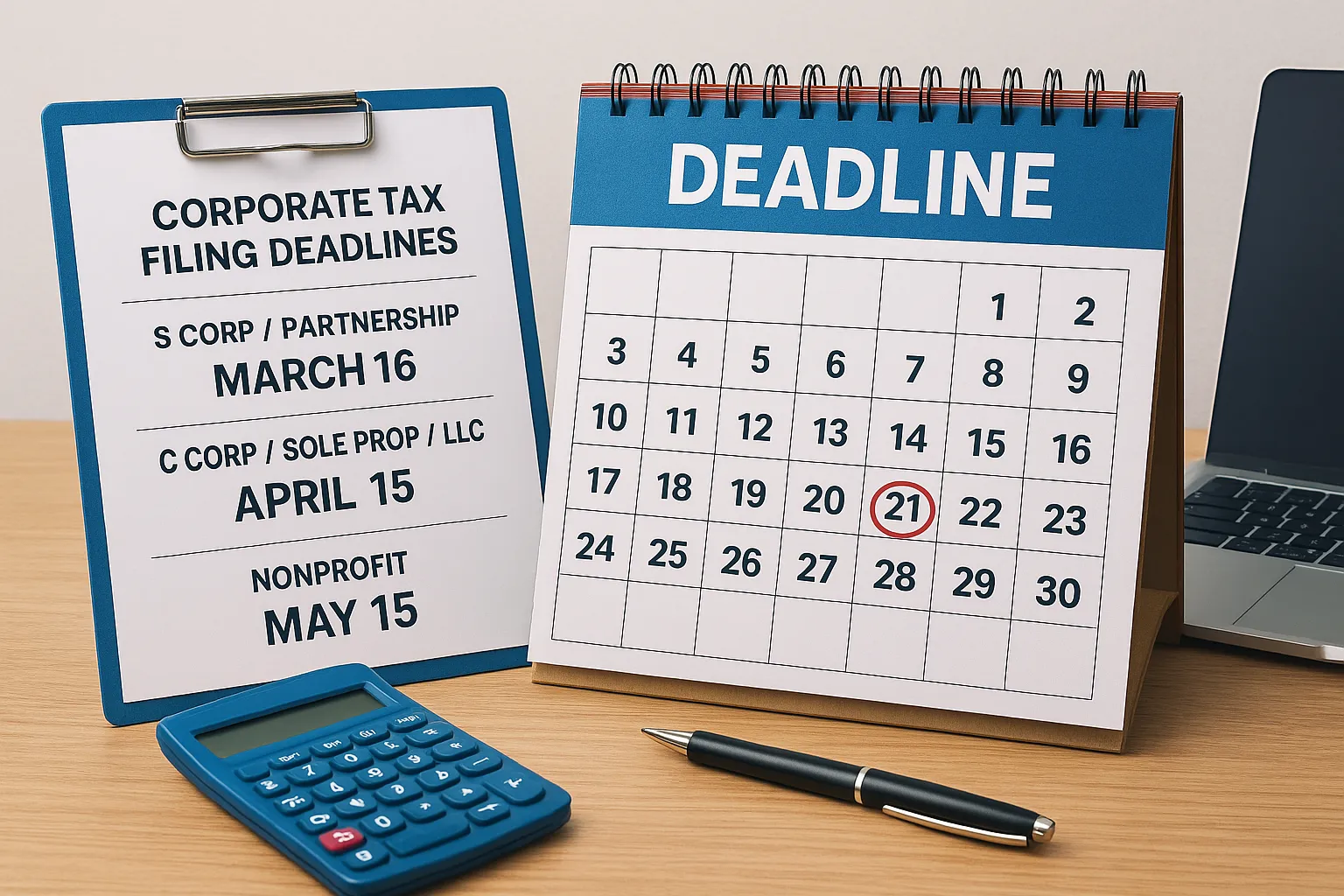 when is corporate tax filing deadline