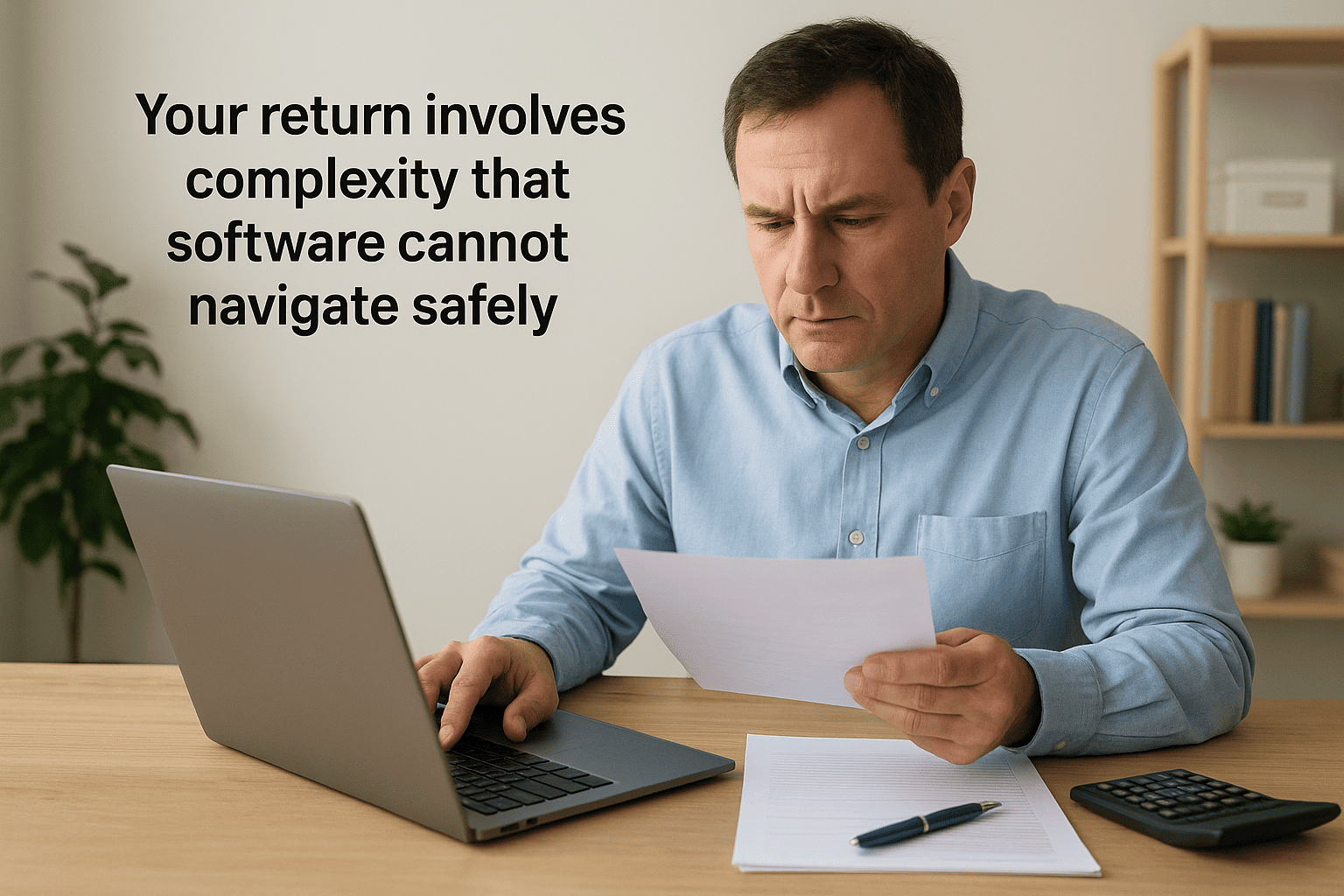 Your return involves complexity that software cannot navigate safely